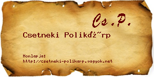 Csetneki Polikárp névjegykártya